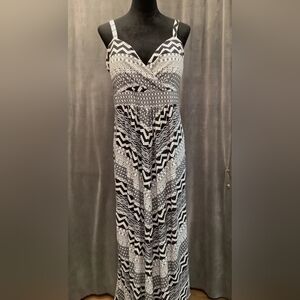 Black and White Patterned Maxi Dress